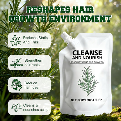 Rosemary Amino Acid Shampoo 300ml x 2 | Strengthen & Thicken Hair for Men & Women
