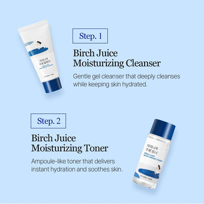 ROUND LAB Birch Juice Moisturizing Mini Kit – 4-Step Travel Skincare Set