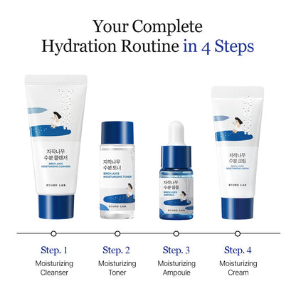 ROUND LAB Birch Juice Moisturizing Mini Kit – 4-Step Travel Skincare Set