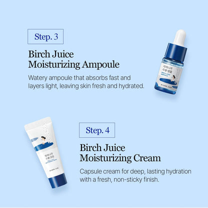 ROUND LAB Birch Juice Moisturizing Mini Kit – 4-Step Travel Skincare Set