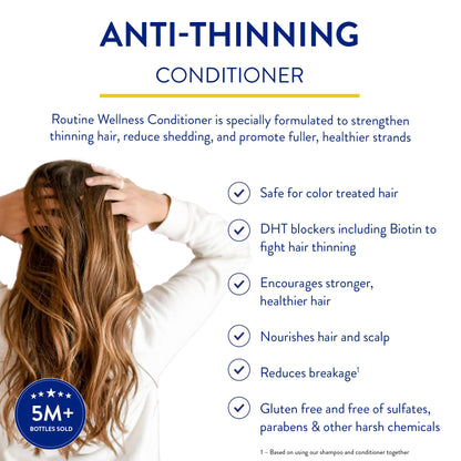 Routine Wellness Anti-Thinning Deep Conditioner – DHT Blocker for Thinning Hair (Orchid & Apricot, 14oz)