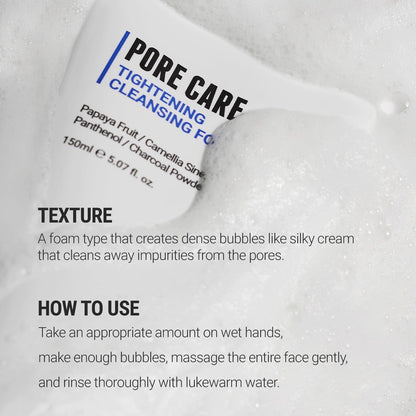 ROVECTIN Pore Tightening Cleansing Foam with Green Papaya & Charcoal