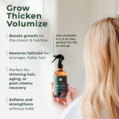 Rowe Casa Organics Restorative Hair Spritz with Witch Hazel & Essential Oils — Natural Hair Thickener, 4 Fl Oz