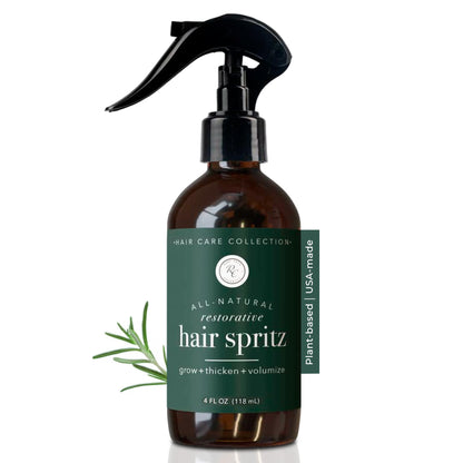 Rowe Casa Organics Restorative Hair Spritz with Witch Hazel & Essential Oils — Natural Hair Thickener, 4 Fl Oz