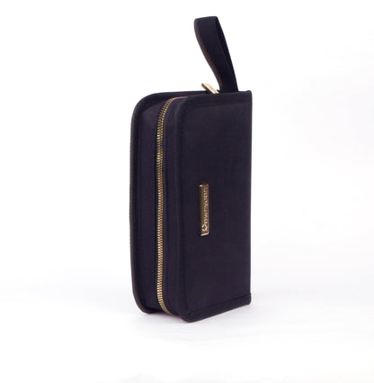 ROWNYEON Lipstick Organizer Bag — 16-Slot Short Lipstick Travel Case, Gold Zipper