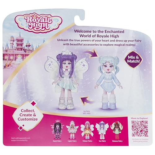 Royale High Ice Fairy 3-inch Doll - 9 Fashion Accessories + Virtual Item Code (Series 2) | Ages 5+