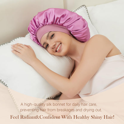 ROYBENS Silk Double-Layer Satin Sleep Bonnet – Large & Reversible