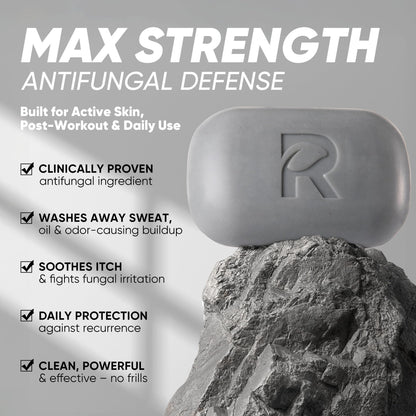Roycederm Antifungal Soap for Active Skin – Medicated Bar with Tea Tree, Charcoal & Volcanic Ash