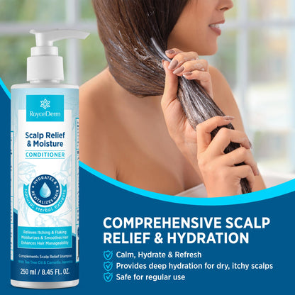 Roycederm Scalp Relief & Moisture Conditioner | Hydrating Jojoba, Aloe Vera & Camellia Oil