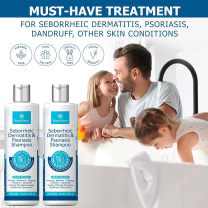 Roycederm Psoriasis & Seborrheic Dermatitis Shampoo – Itch Relief & Flake Control
