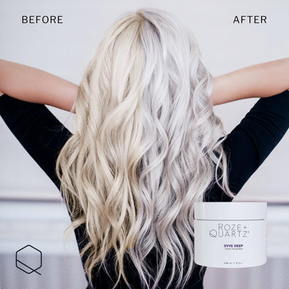 Roze + Quartz Dyve Deep Hair Mask – Ultra Purple Toner for Blonde, Silver & Highlights (5oz)