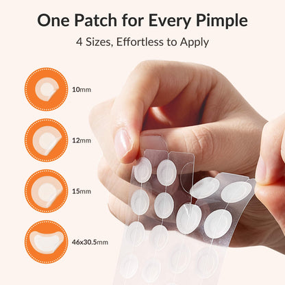 RPE Life Korean Pimple Patches – 36 Count, 4 Sizes, Hydrocolloid + Salicylic Acid