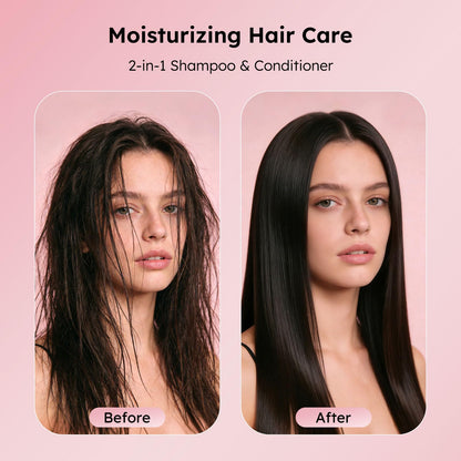 RSQAZQ 2-in-1 Travel Shampoo & Conditioner — 60 Tubes (0.7 oz) for Hotels, Shelters & Charities