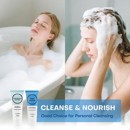 RSQAZQ Travel Size Shampoo & Body Wash Set – 20 Pack Hotel Mini Toiletries, 1oz