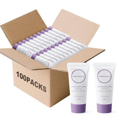 RSQAZQ Travel Size Body Lotion – 0.7 oz Mini Tubes (Pack of 100) | Portable Hydration