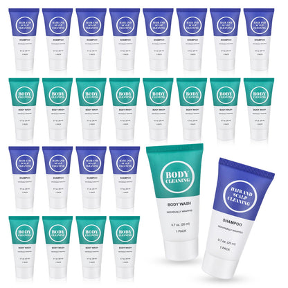 RSQAZQ Travel Size Shampoo & Body Wash Set – 60 Pack Mini Toiletries for Hotels & Travel