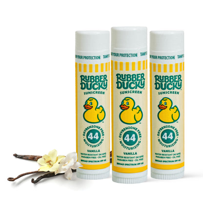 Rubber Ducky Lip Balm SPF 44 | Water-Resistant, Vegan, Vanilla Flavor | All-Season Broad Spectrum for Lips