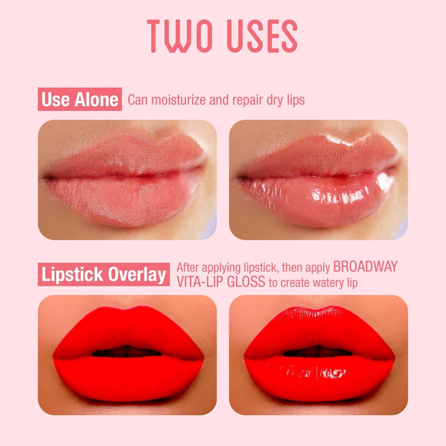 Ruby Kisses Broadway Vita-Lip Clear Lip Gloss (8 Pack) – Ultra Hydrating & High Shine