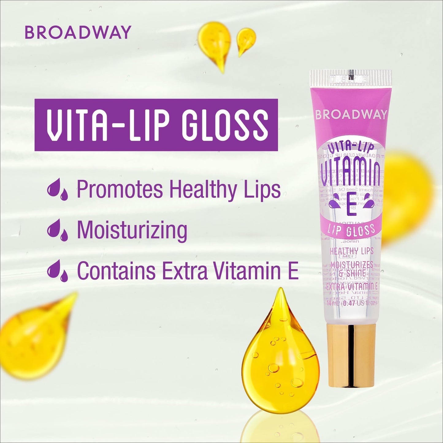 Ruby Kisses Broadway Vita-Lip Clear Lip Gloss (8 Pack) – Ultra-Hydrating, High-Shine, Non-Sticky
