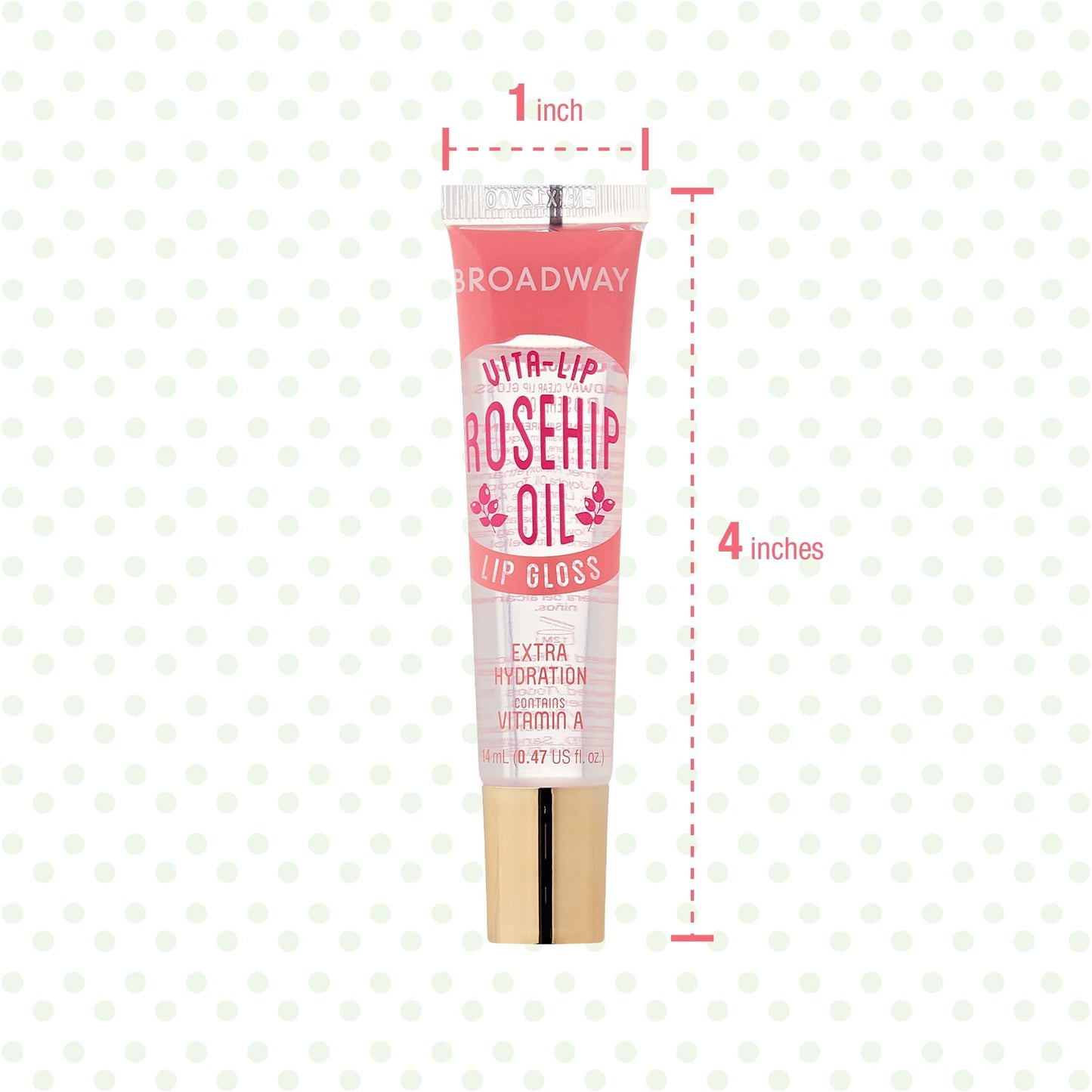 Ruby Kisses Broadway Vita-Lip Clear Lip Gloss with Rosehip Oil – Ultra-Hydrating, High-Shine (12 Pack)