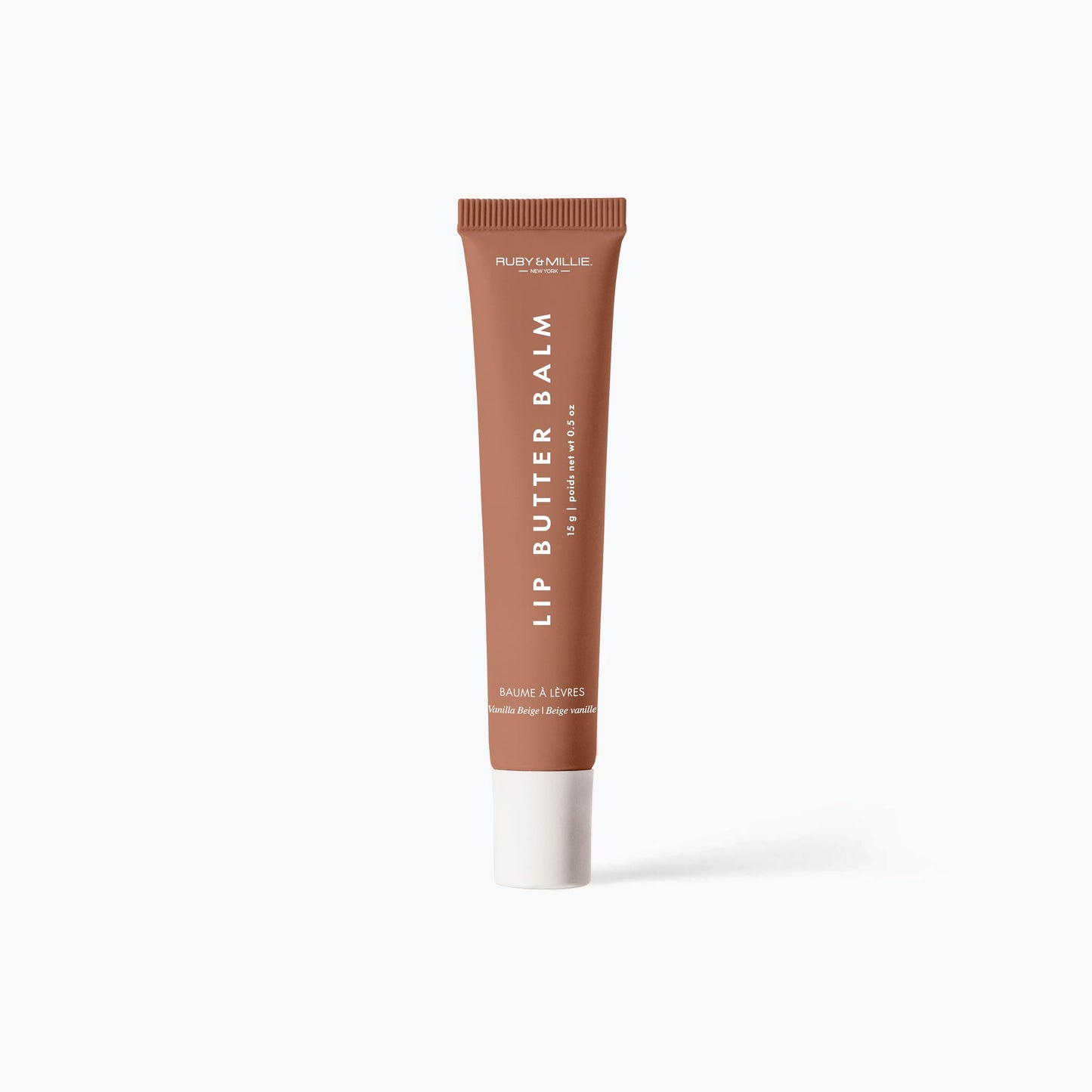 Ruby & Millie Tinted Lip Balm Vanilla Beige – Hydrating, Non-Sticky Lip Butter (0.5 oz) – Vegan & Cruelty-Free