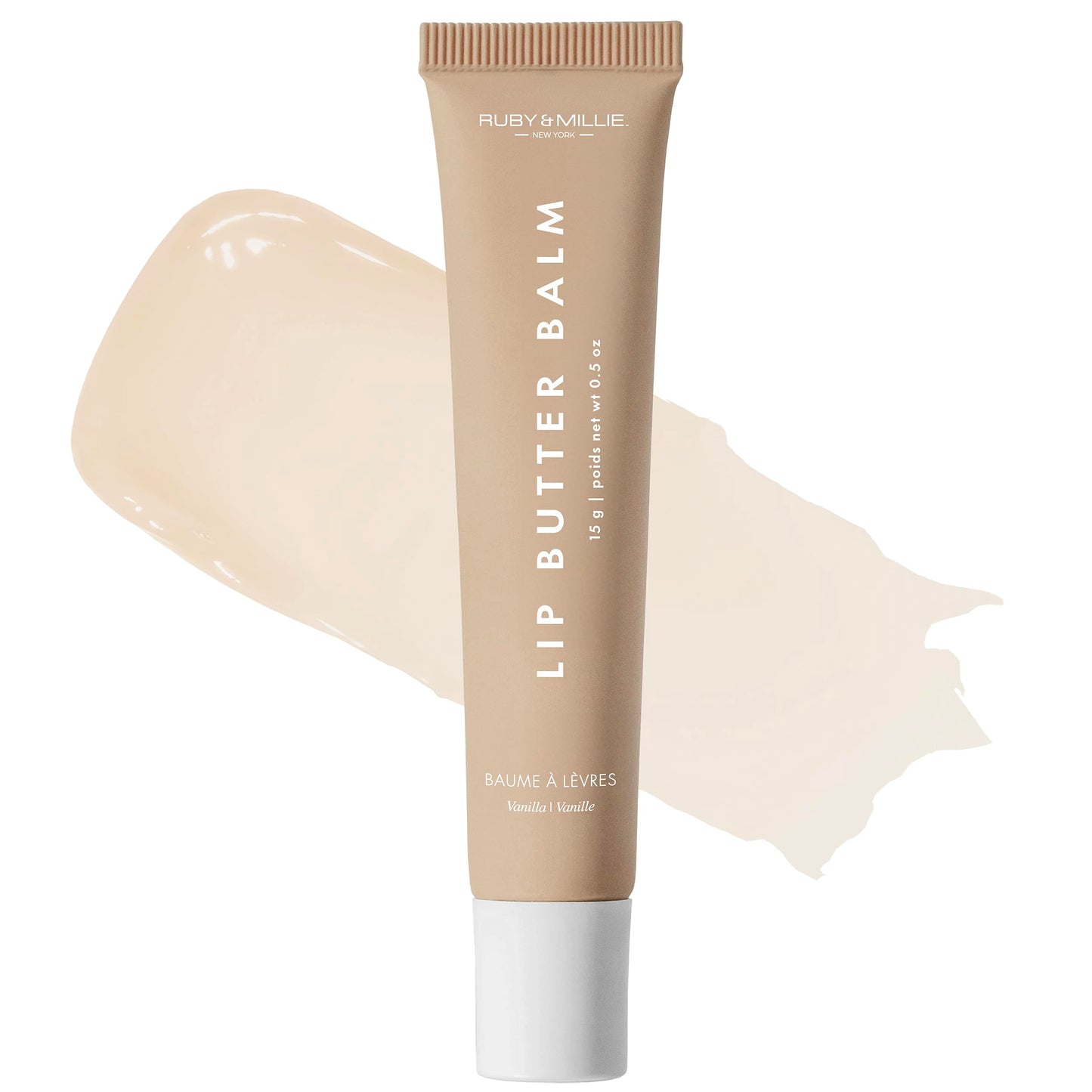 Ruby & Millie Vanilla Tinted Lip Balm – Hydrating Lip Butter, Vegan & Cruelty-Free (0.5 oz)