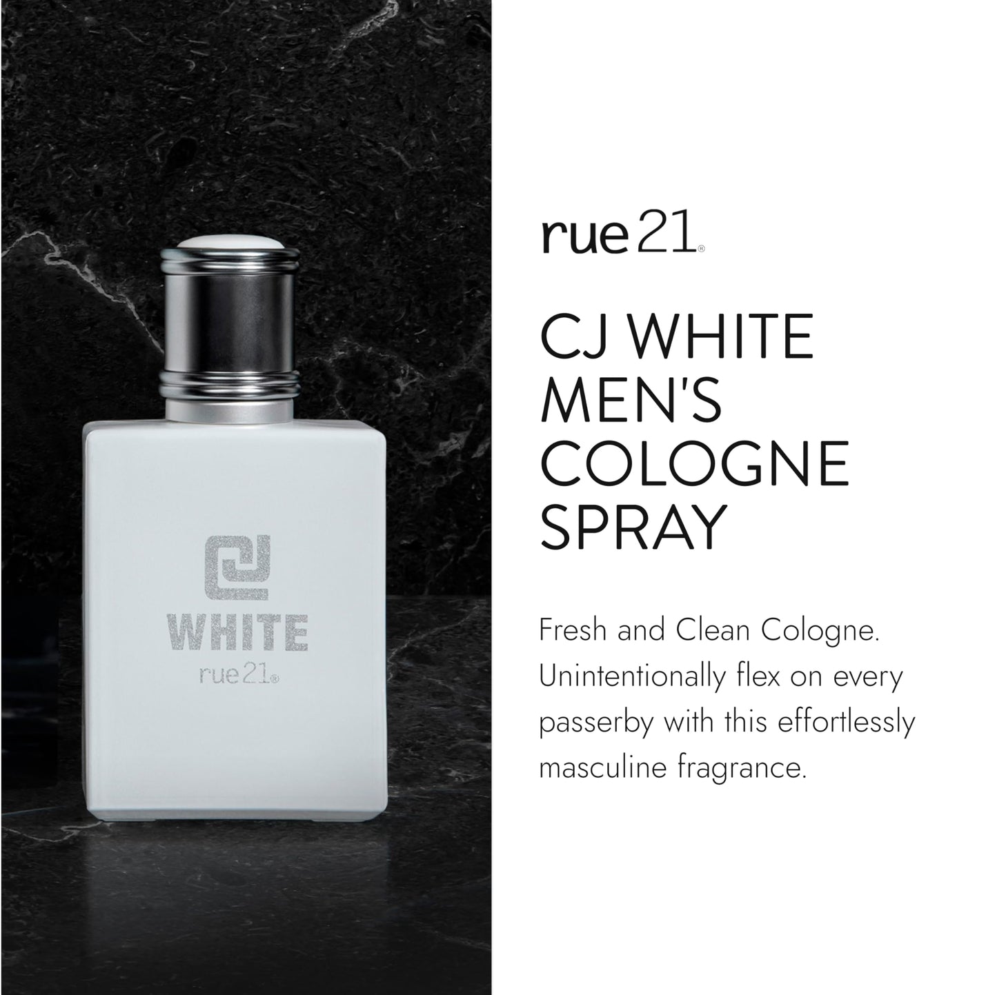 Rue 21 CJ White Men’s Cologne Spray – 1.7 fl oz (50 ml) | Fresh Citrus, Cruelty-Free