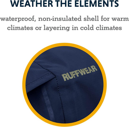 Ruffwear Sun Shower Dog Raincoat - All-Weather Waterproof, Windproof, Lightweight (Mineral Yellow) - Large