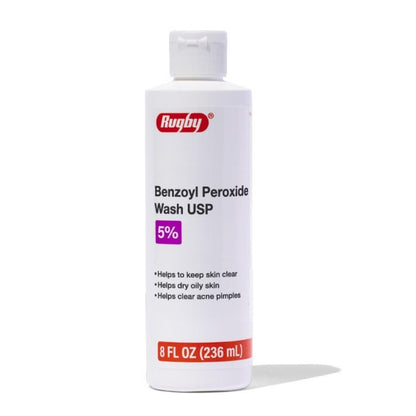 Rugby Benzoyl Peroxide Wash 5% - Clear Acne & Control Oily Skin - 8 fl oz | Rugby Laboratories