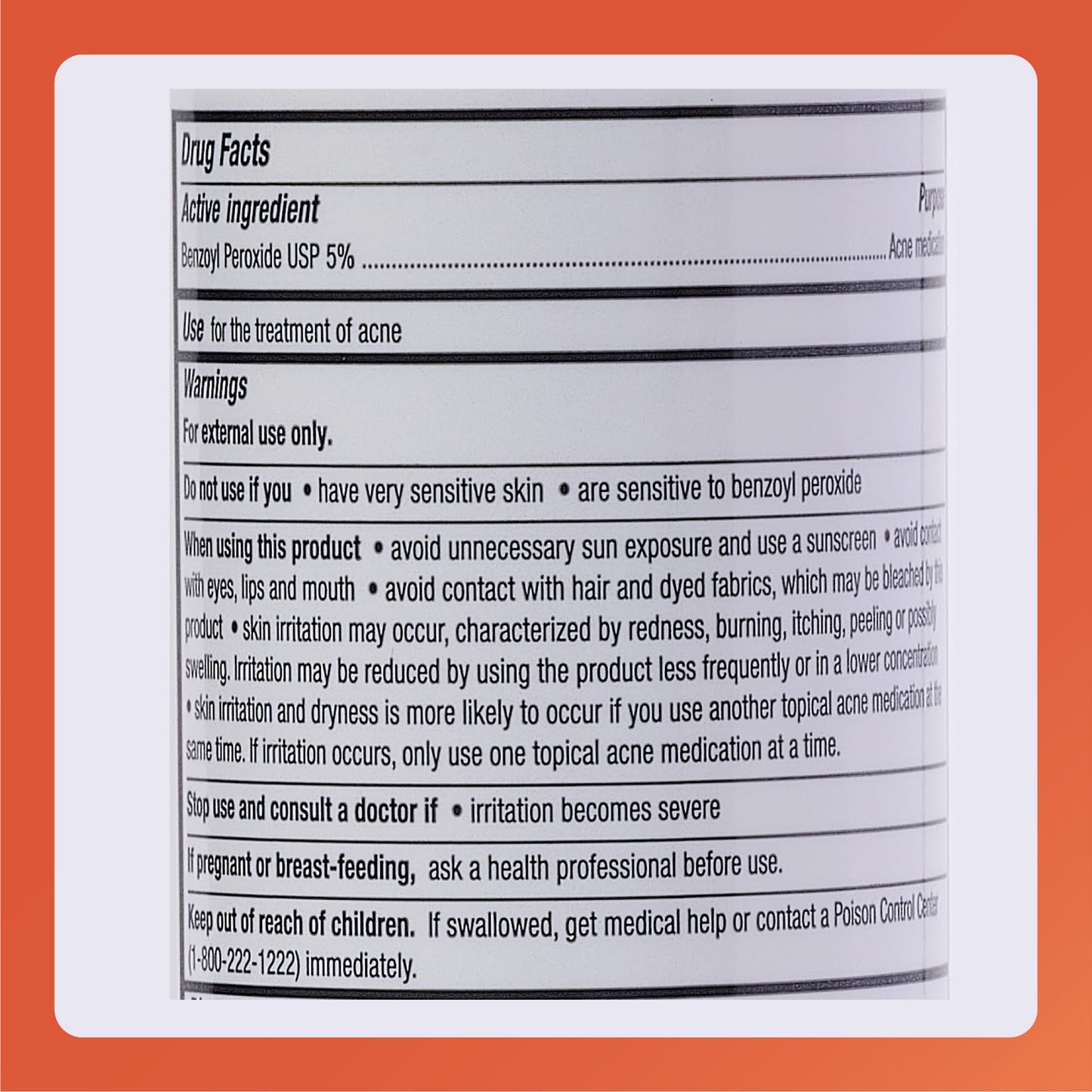 Rugby Benzoyl Peroxide Wash 5% - Clear Acne & Control Oily Skin - 8 fl oz | Rugby Laboratories