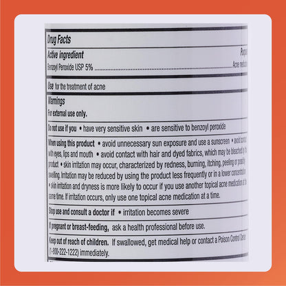 Rugby Benzoyl Peroxide Wash 5% - Clear Acne & Control Oily Skin - 8 fl oz | Rugby Laboratories