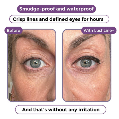 Rumi Cosmetiques LushLine+ Waterproof Eyeliner Pencil for Mature Eyes – Smudge-Proof, Non-Toxic, Natural Grey