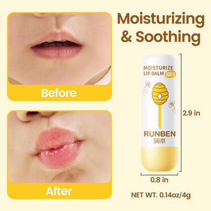 RUNBEN Kids Lip Balm - Moisturizing Baby Lip Care for Toddlers (0.14 oz)