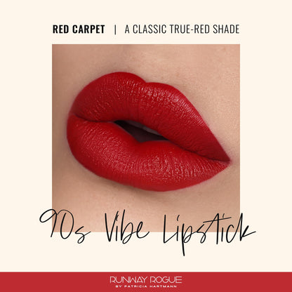 Runway Rogue 90s Vibe Lipstick – Moisturizing Matte True-Red, Red Carpet