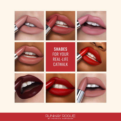 Runway Rogue 90s Vibe Lipstick – Moisturizing Matte True-Red, Red Carpet