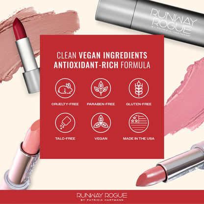 Runway Rogue 90s Vibe Lipstick – Moisturizing Matte True-Red, Red Carpet