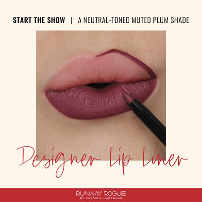 Runway Rogue Designer Liner Lip Pencil – Start the Show Matte Plum, Long-Wear, Built-in Sharpener
