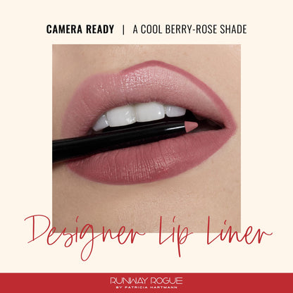 Runway Rogue Designer Liner Lip Pencil – Matte Cool Berry-Rose, Built-in Sharpener