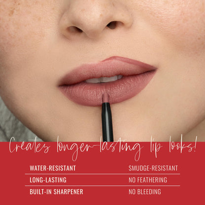 Runway Rogue Designer Liner Lip Pencil – Matte Cool Berry-Rose, Built-in Sharpener
