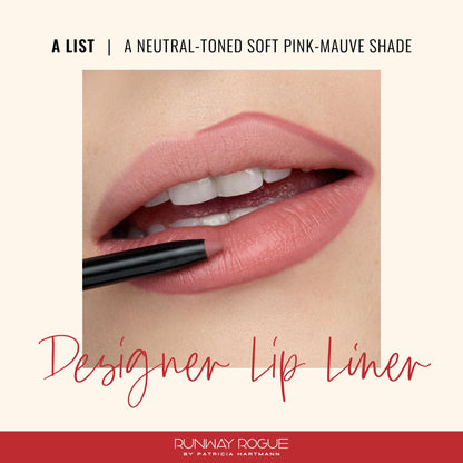 Runway Rogue Designer Liner Lip Pencil – A List (Matte Mauve-Pink) + Built-in Sharpener