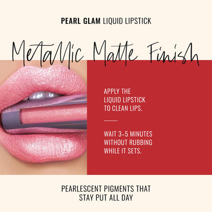 Runway Rogue Pearl Glam Long-Wear Lipstick in Go See – Metallic Light-Pink with Gold & Rose Shimmer
