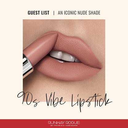 Runway Rogue 90s Vibe Lipstick – Moisturizing Matte Nude in Guest List