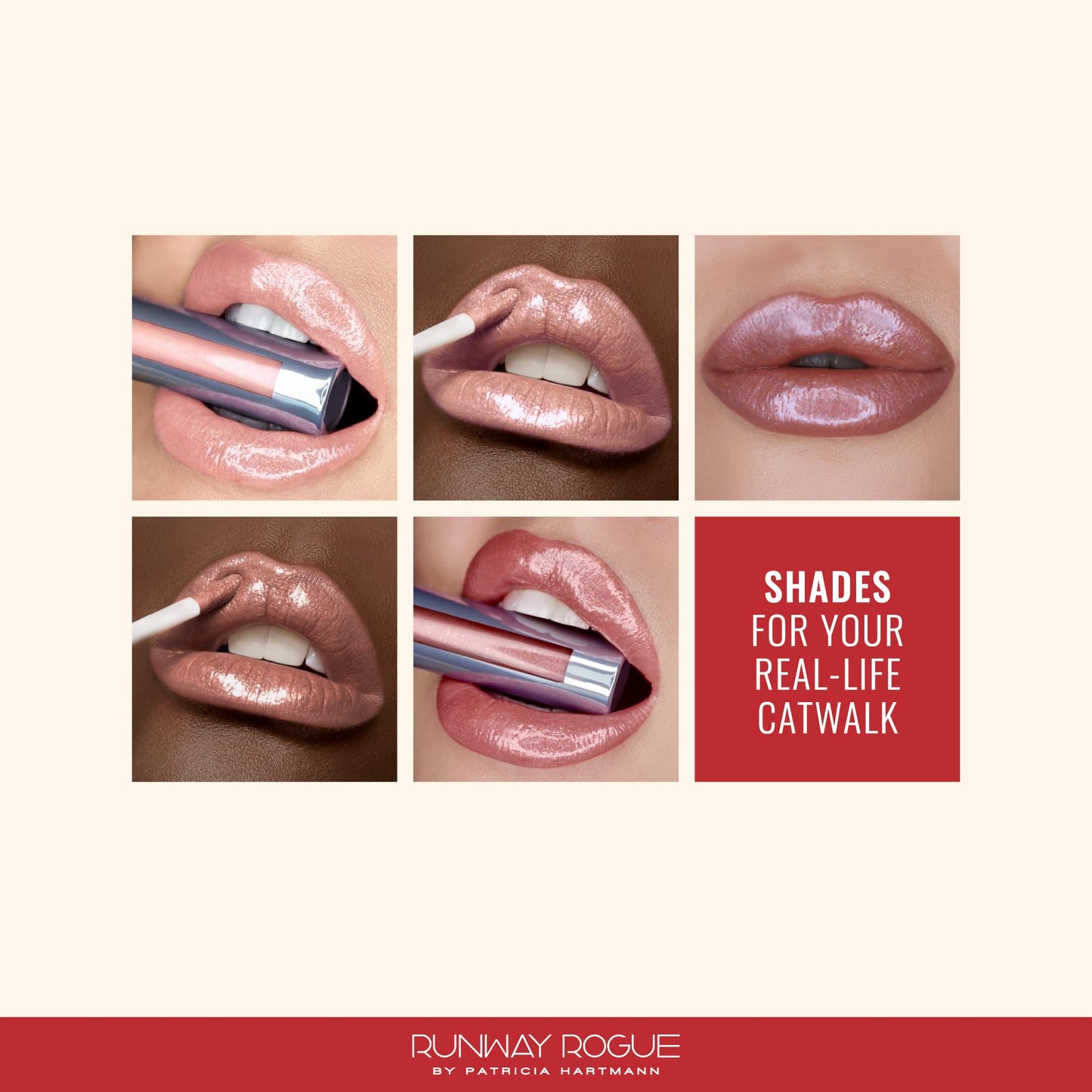 Runway Rogue LuxGloss Catwalk – High-Pigment Shimmer Lip Gloss in Soft Pastel Pink