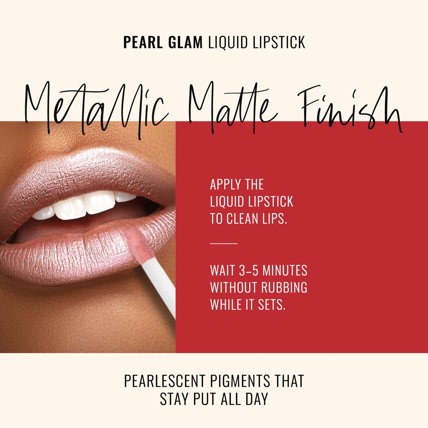 Runway Rogue Pearl Glam Long Wear Lipstick – Soft Box Metallic Nude Pink