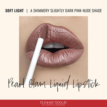 Runway Rogue Pearl Glam Long-Wear Shimmer Lipstick – Soft Light