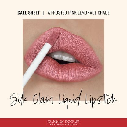 Runway Rogue Silk Glam Lipstick Call Sheet – Long-Wear Frosted Pink