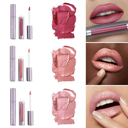 Runway Rogue Silk Glam Liquid Lipstick Trio – Long-Wear Frosted Shades in First Class, Jet Set, Trophy Wife