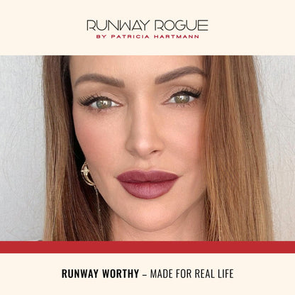Runway Rogue Velvet Glam Liquid Lipstick – 90s Nude Mauve