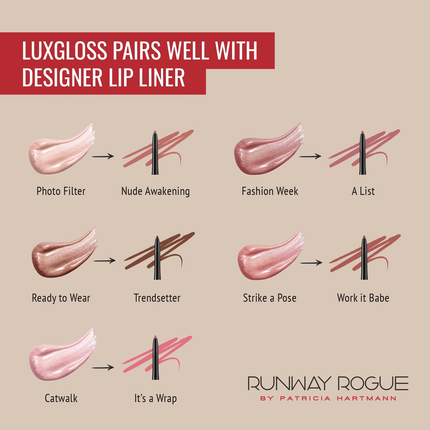Runway Rogue LuxGloss Lip Gloss Trio - High-Pigment Shimmer Lip Gloss Set
