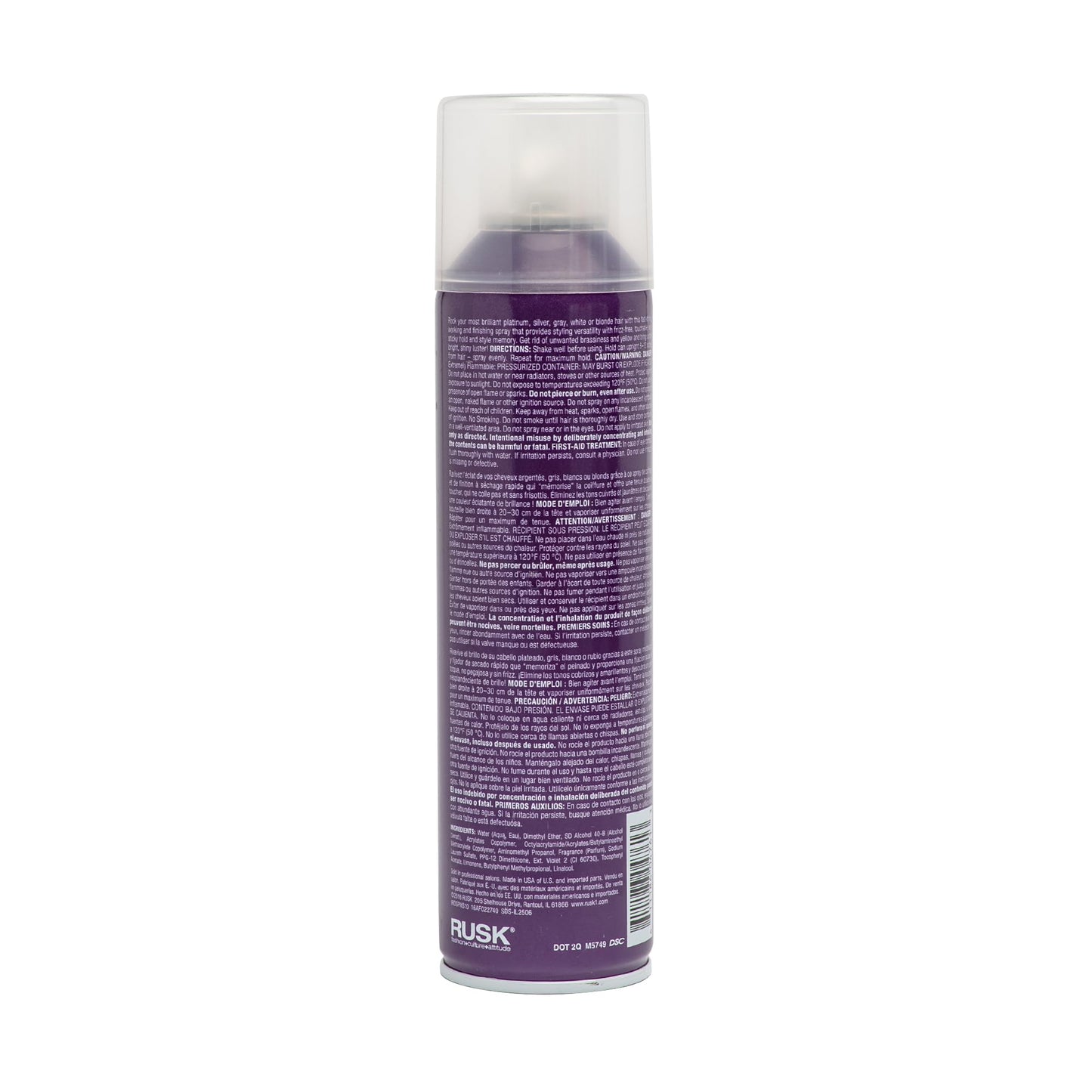 RUSK Deepshine PlatinumX Hairspray – Fast-Drying, Humidity-Resistant Finish (10.2 oz)